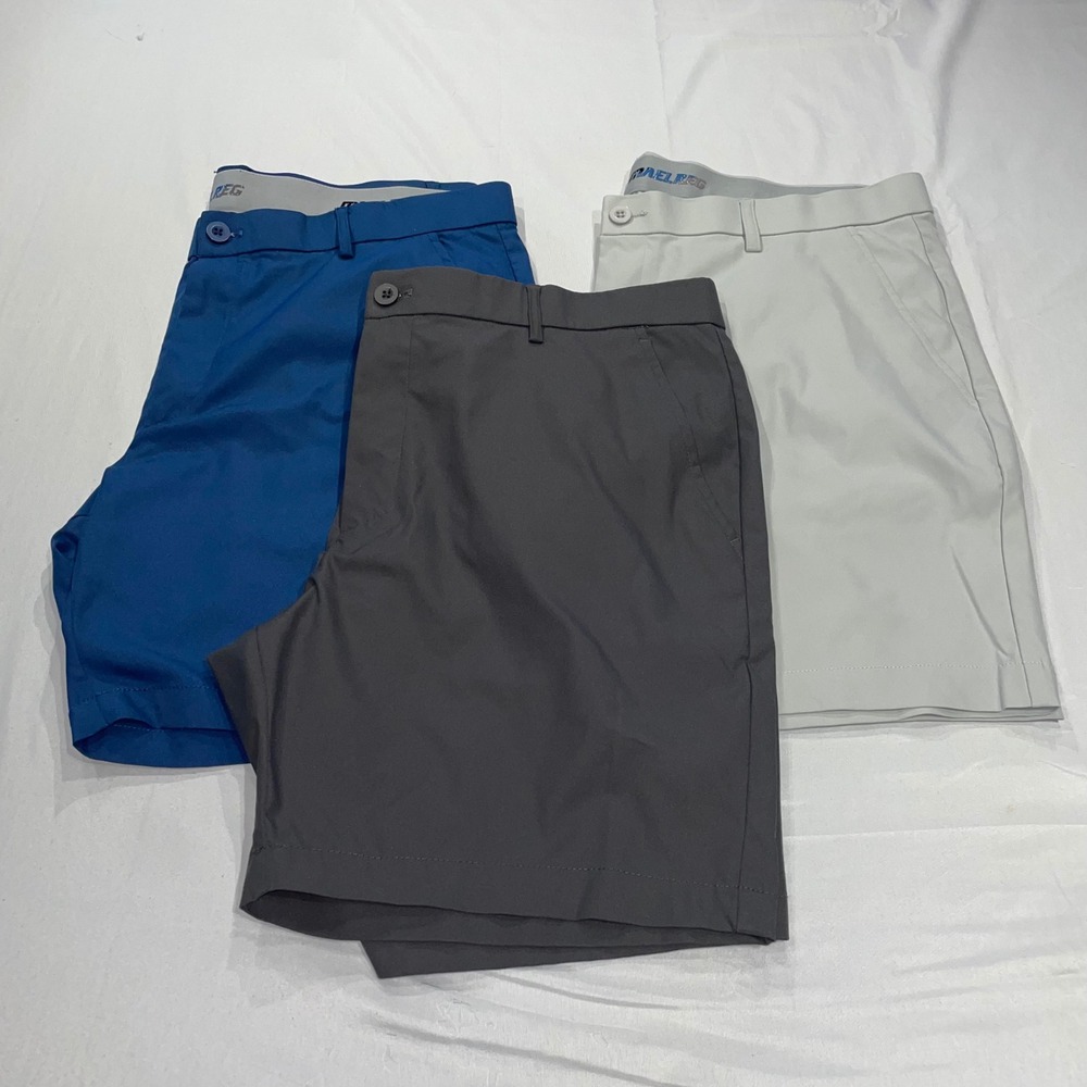 Maelreg Proflex Golf Shorts Mens 38 Bundle Blue Gray‎ Stone 3 Pack Performance